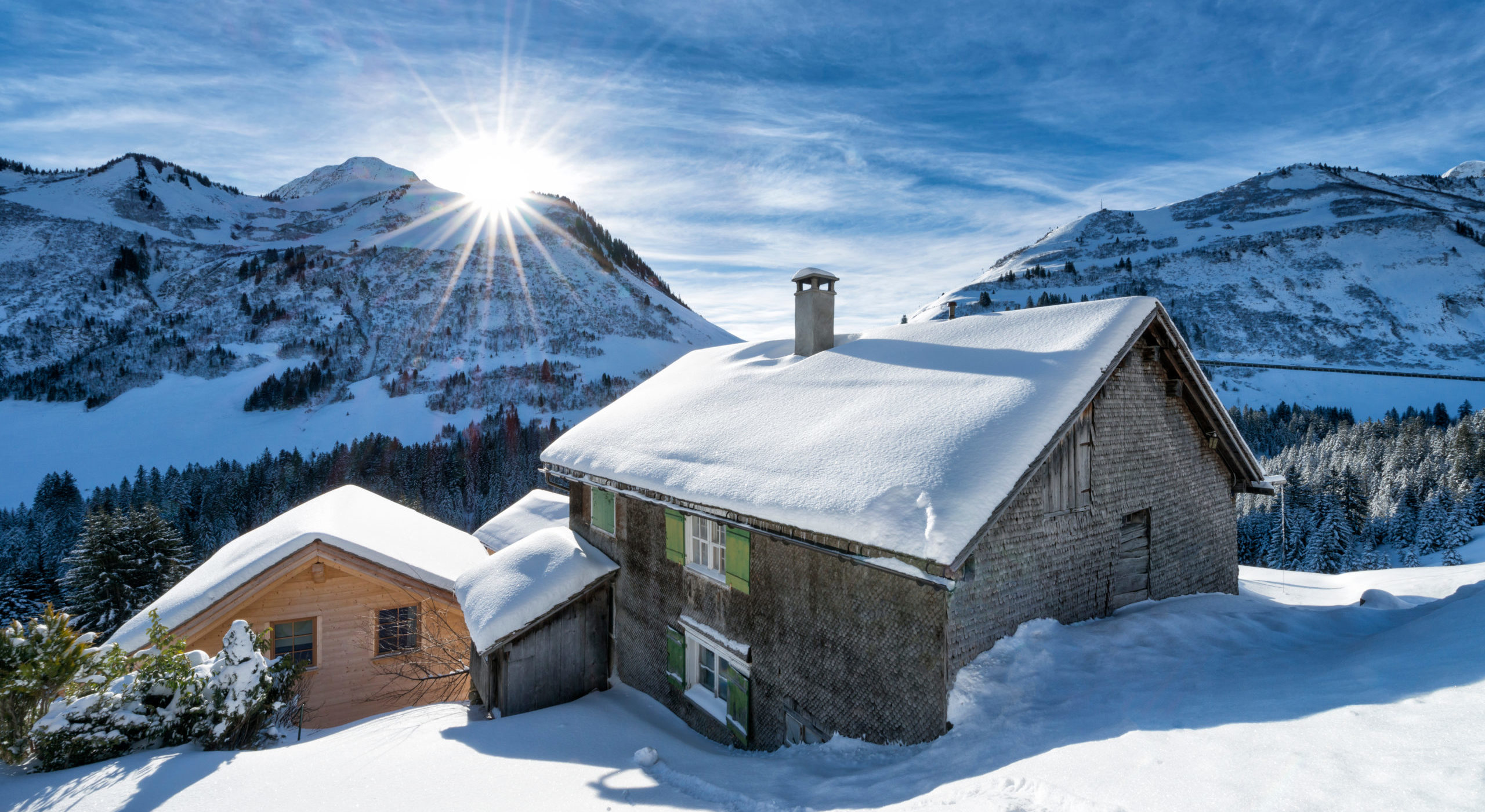 Sunrise At Ski Lodge