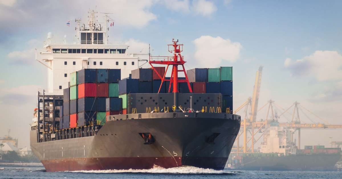 Cargo ship docking after supply chain interruptions