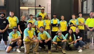 Joseph Te Puni-Fromont and Everything Suarve Inc. team engage in hands-on construction training with Gold Coast youth for skill development and empowerment
