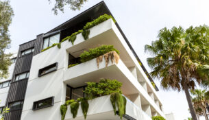 Modern Apartment Building, Background With Copy Space